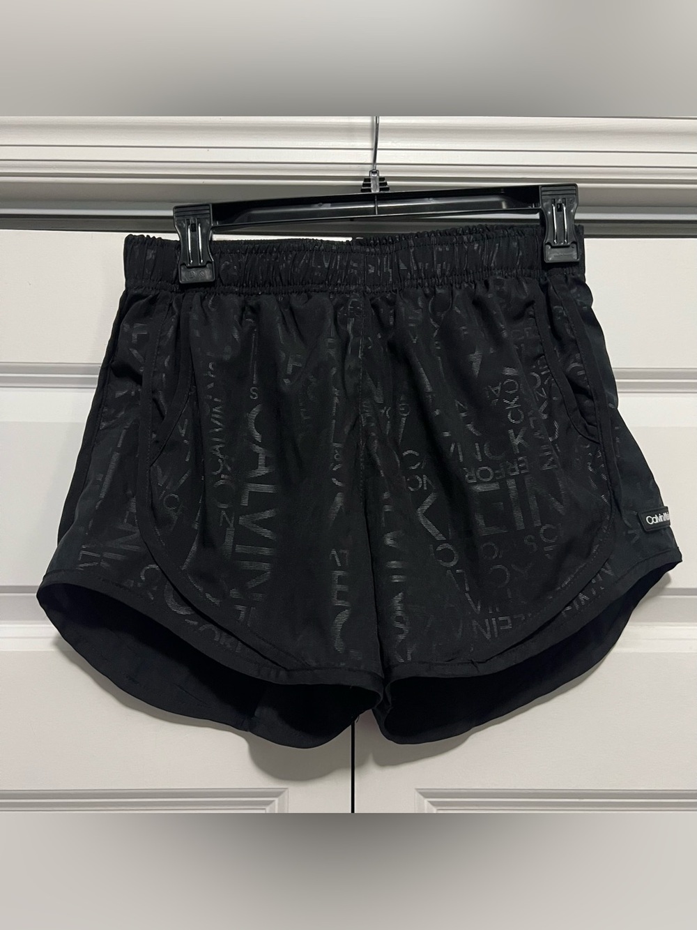 Calvin Klein Black Logo-Print Athletic Shorts